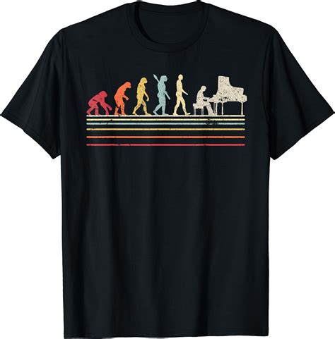 Funny Piano T Shirt Retro Vintage Evolution Of Man Shirt