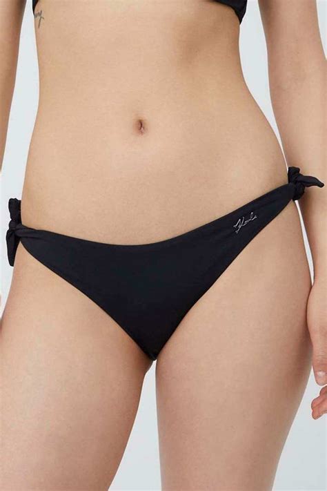 Karl Lagerfeld KL22WBT02 Bikini Slip με Κορδονάκια Μαύρο Skroutz gr