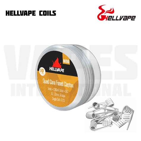 Hellvape Quad Core Fused Clapton Coil 0 2 Ohm Ni90 10 Pack Vapes