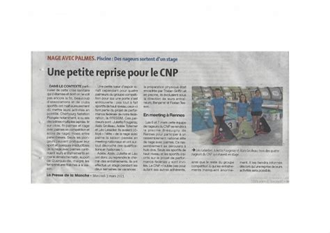 NAP Meeting de Rennes du 6 7 mars 2021 Cherbourg Natation Plongée