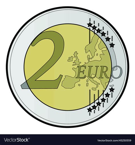 2 Euro Coin Design Royalty Free Vector Image Vectorstock