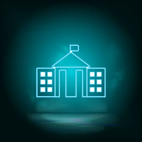 City hall blue neon vector icon. Simple element illustration from map and navigation concept