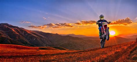 HD wallpaper: man riding motocross dirt bike, ride, landscape ...