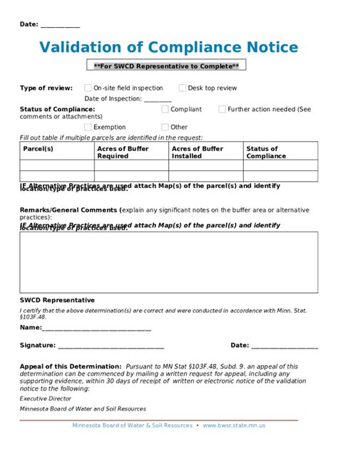 Lwcf Final Compliance Onsite Inspection Report Bwsr State Mn Doc