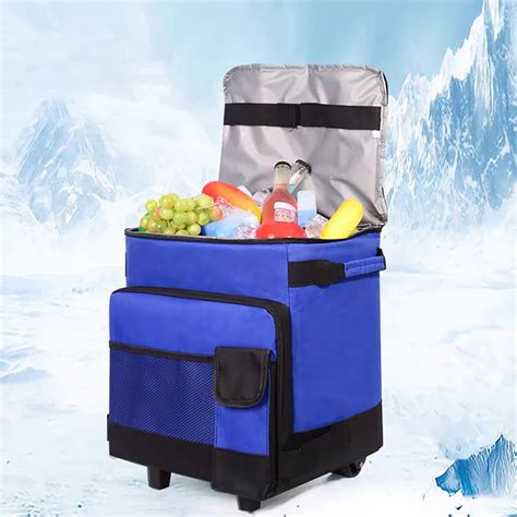Portable Cooler With Wheels And Handle Collapsible Rolling Cooler