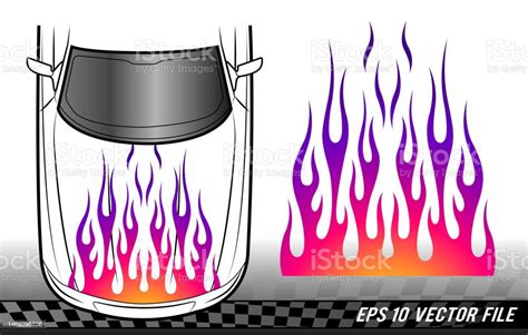 Flame Sports Car Decal Vinyl Sticker Racing Car Speed Fire Flames ...