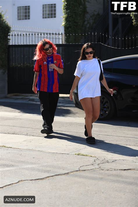 Addison Rae Sexy Seen Flaunting Her Hot Legs Alongside Omer Fedi At Pilates In Los Angeles Aznude