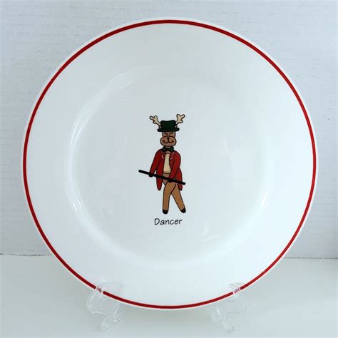 Vintage Ltd Commodities Replacement Snack Plate Santa S Reindeer