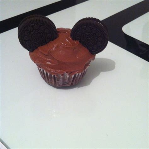 Mickey Mouse Chocolate Cupcake With Chocolate Frosting And Oreos