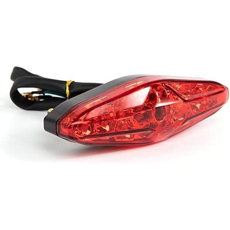 Jmtbno Motorrad Mini Led R Cklicht E Gepr Ft Shorty Leds Rot