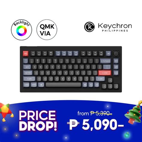 Keychron V Knob Qmk Mechanical Keyboard Carbon Black Wired Rgb Hot Swap Qmk Via