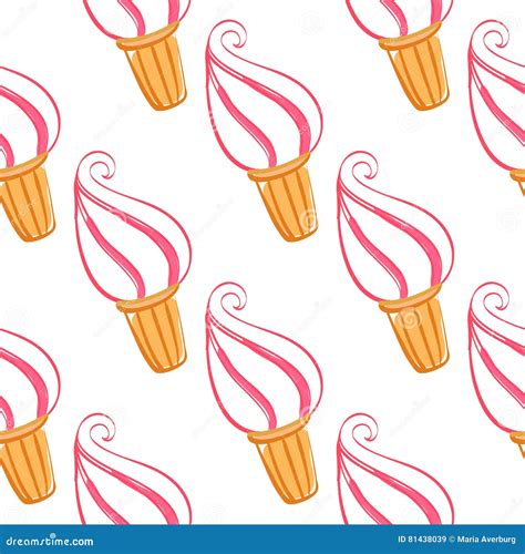 Colorful Ice Cream Seamless Pattern Vector Illustration Stock Vector