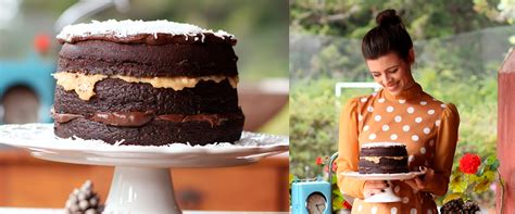 Naked Cake De Cocada E Brigadeiro Fleischmann Sobremesa Receitas Culinaria Bolo