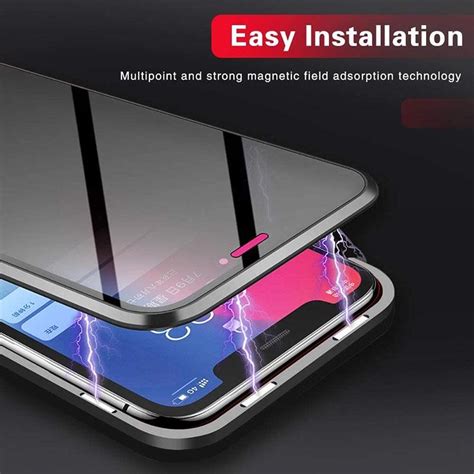 Buy Metal Magnetic Privacy Anti Peeping Tempered Glass Phone Case For Samsung S20 Iphone 12 11