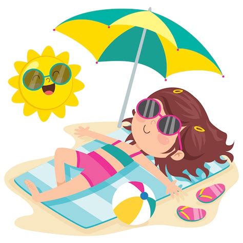 Premium Vector Cartoon Character Sunbathing On The Beach Beach My Xxx Hot Girl