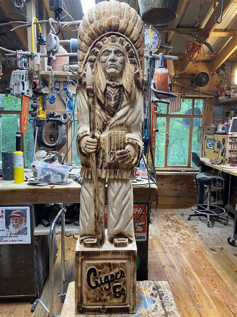 Cigar Store Indian Chainsaw Carving Etsy