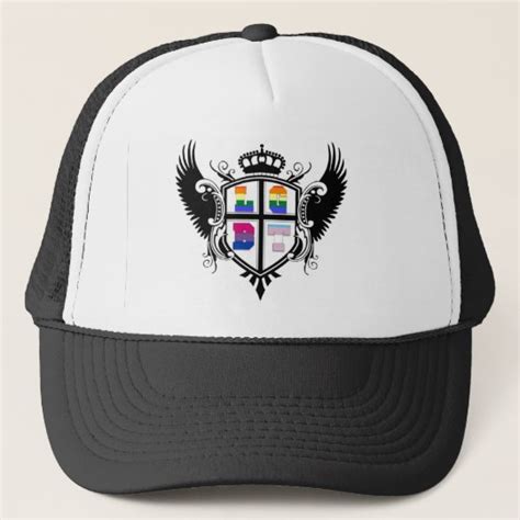LGBT Crest Lesbian Gay Bisexual Transgender Trucker Hat Zazzle