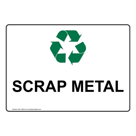 Recycling Trash Conserve Recyclable Items Sign Scrap Metal