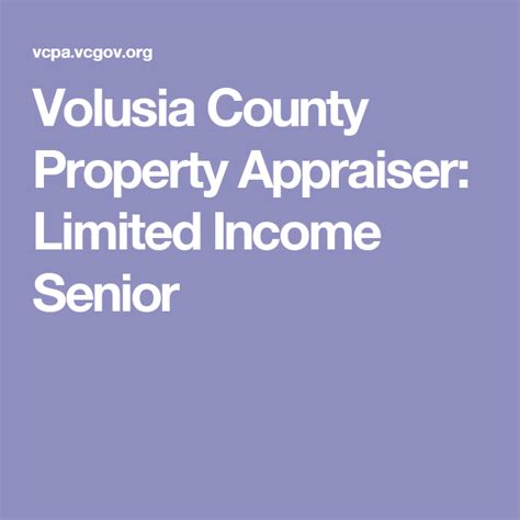 volusia county property appraiser limited income senior volusia county