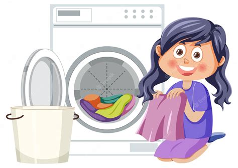 Cartoon Doing Laundry