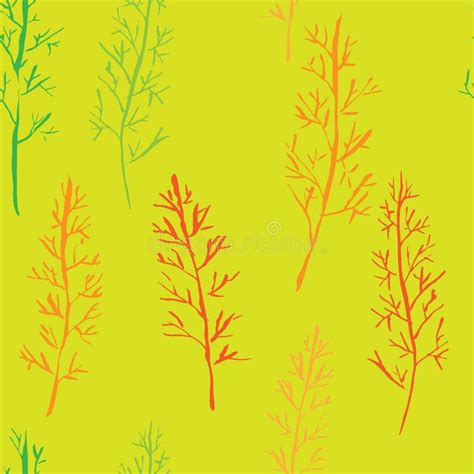 Seamless Pattern With Naked Trees Hand Drawn Grunge Ink Background Vector Illustration Stock