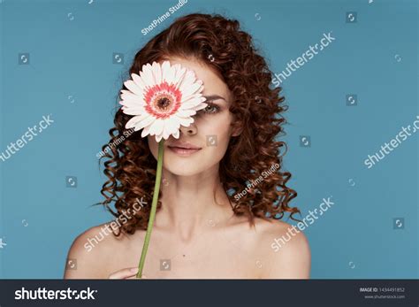 Pretty Woman Curly Hair Nude Shoulders Stock Photo 1434491852 Shutterstock