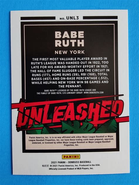 2021 Donruss Unleashed Pink Fireworks Babe Ruth UNL3 New York Yankees Insert EBay