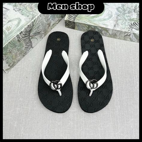 Dép xỏ ngón nam GC Dép lê nam gc đế cao su đính logo trẻ trung đơn giản hot 2024 Shopee Việt Nam