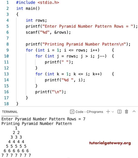 Go Program To Print Pyramid Pattern Using Numbers Pakainfo Images