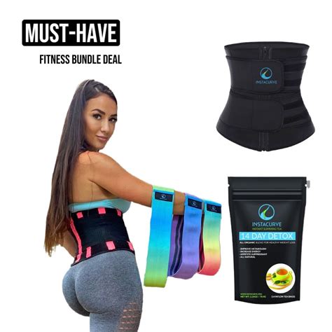 Waist Slimmer Belt 1018 Glute Bands Detox Tea Bundle Deal Insta Curve