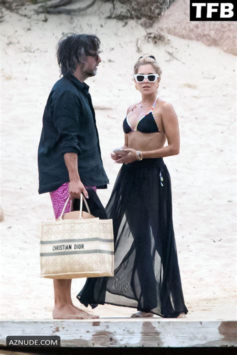 Sylvie Meis Sexy Seen Flaunting Her Hot Figure Wearing A Bikini Top At The Beach In Sardinia