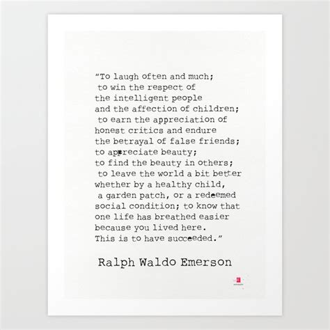 To Laugh Often And Much Ralph Waldo Emerson Quote Art Print By Epic