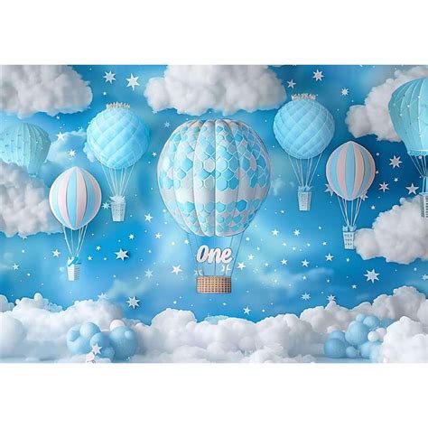 Allenjoy Blue White Hot Air Balloon Backdrop Walmart