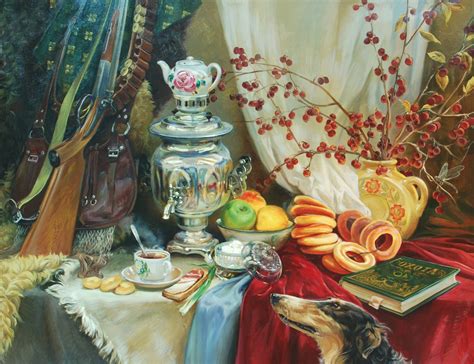 Обои картина, натюрморт, арт, на, столе, живопись, painting на рабочий стол