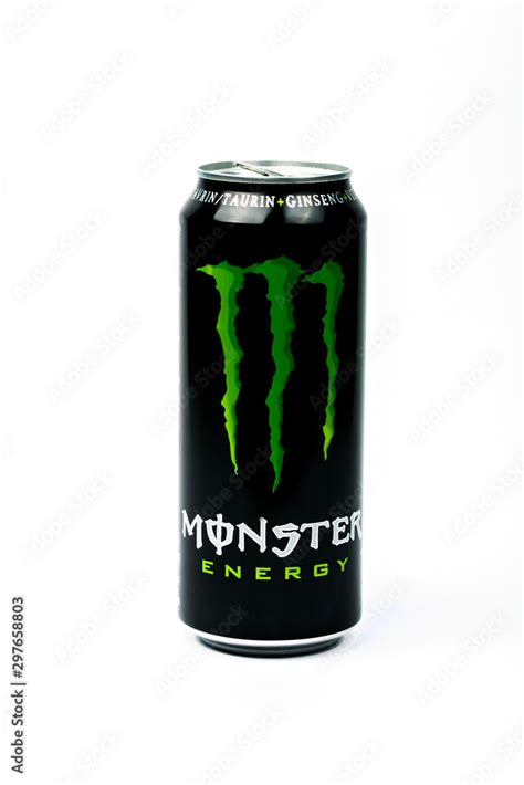 Trieste, Italy - August 19, 2016: A can of Monster Energy Drink ...