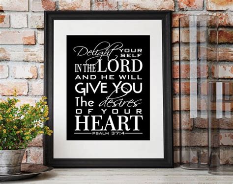 Scripture Wall Art Psalm 37 Delight Yourself in the Lord Desires of ...