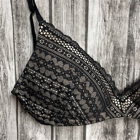 Victorias Secret No Wire Nude With Black Lace Bra C Gem