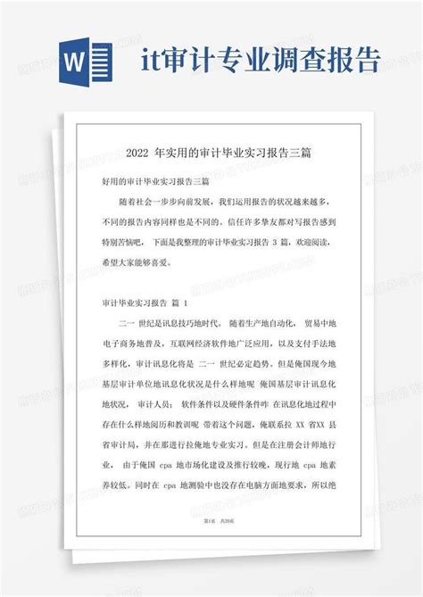 2022年实用的审计毕业实习报告三篇word模板下载 编号lwmpkmxk 熊猫办公