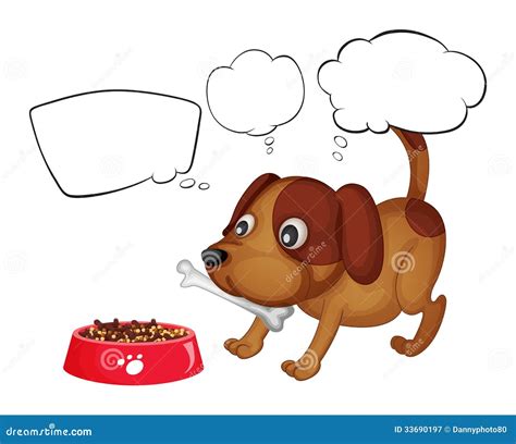 Un Perrito Que Come Su Comida Stock de ilustración Ilustración de