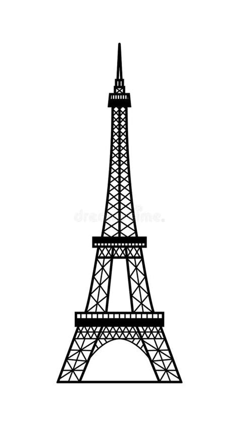 Vector Illustration Of Eiffel Tower Symbol Of Paris France Black