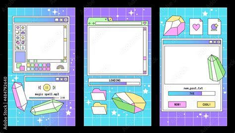Linear Vaporwave Ig Stories Templates Social Media Set Design