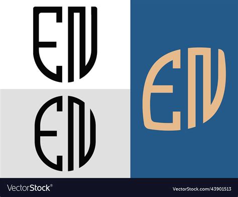 Creative Initial Letters En Logo Designs Bundle Vector Image