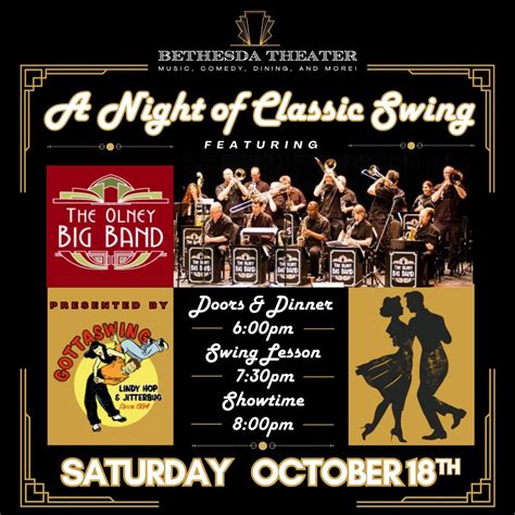 A Night of Classic Swing with OLNEY BIG BAND at Bethesda Theater