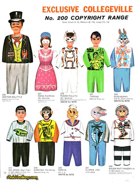 1968 Collegeville Catalog : Matt Mason : Dr Doolittle : Halloween Costumes