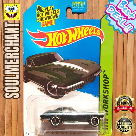 Jual Hot Wheels 64 Corvette Sting Ray Stingray Hijau Putih Sport Car Shopee Indonesia