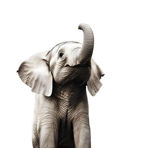 Premium AI Image | A small elephant with a big nose and a big smile on ...