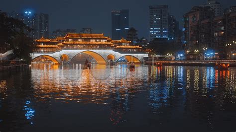 成都九眼桥新春游船夜游锦江夜景成都府南河3840x2160高清视频素材下载编号8908181实拍视频光厂vj师网