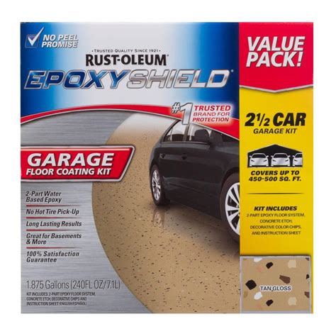 Rust Oleum Epoxy Shield Oz Tan High Gloss Car Garage Floor