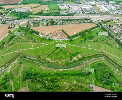 aerial view  fort military architecture ravelin  glacis