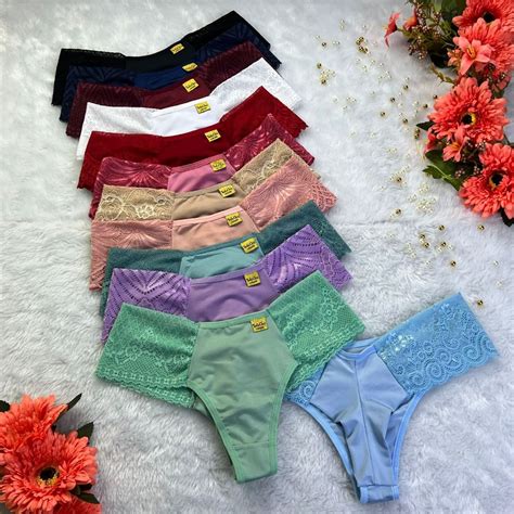 Kit Calcinha Fio Duplo Pala Dupla Conforto Tanga Em Renda Lingerie Ref Shopee Brasil